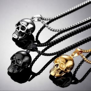 Fashion Punk Stainless Steel Pendant Necklace New Arrival Super Gothic Skull Biker Pendant Mens Skull Necklace Punk/Gothic Necklace