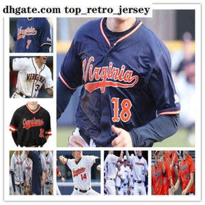 Nowy NCAA College Custom Baseball nosi Jersey Uva Jersey Nash Bingham Hunter Tensen Kyle Hoeth Tyler Campbell Cole Harn