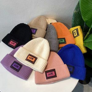 Labeled Children's gift gift bonnet cap Knitted 20 beanie Color Korean Edition Versatile Warm Woolen