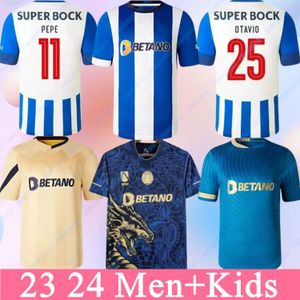 Men's-Polos-23-24-FC-Portos-Soccer-Jerseys-Dragon-fan-Player-Version-2023-2024-Campees-Pepe-Sergi-Oliveira-Mehdi-Luis-Diaz-Matheus-Goalkeeper-