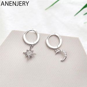 Hoop & Huggie 925 Sterling Silver Fashion Zircon Moon Star Earrings For Women 2021 Christmas Gifts Jewelry S-E1360201l