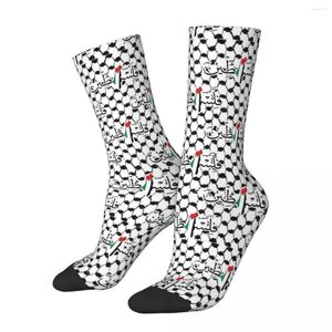 Herrensocken palästinensische Freiheit Flagge Kartendesign Harajuku Super Soft Strümpfe die ganze Saison lange Accessoires für die Geschenke der Mann Frau