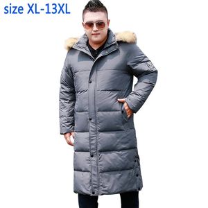 Men S Down Parkas moda Wysokiej jakości super duże mężczyzny swobodny, gęsty, futrzany kołnierz z płaszczem z kurtką z kapturem Plus XL 10xl11xl 12xl 13xl 231005