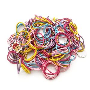 500Pcs Lot 3CM Cute Girl Ponytail Hair Holder Hair Accessories Thin Elastic Rubber Band For Child Colorful Hair Ties213v