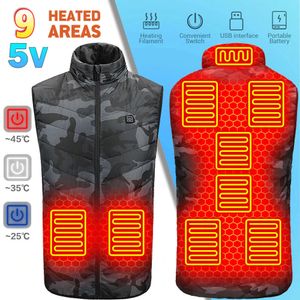 Areas Heated Vest Men Women Usb Jacket Heating Thermal Clothing Hunting Winter Fashion Heat Bodywarmer