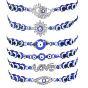 Fashion all-in-one Demon Eye bracelet personality temperament blue eyes fish-eye beaded amulet hand string jewelry GC2352