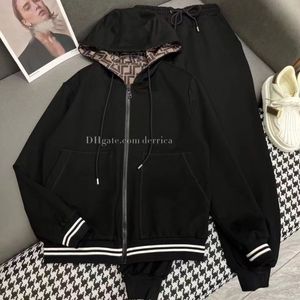 F letters Women's Two Piece Pants Casual Suits Designers Hooded Jackets Capsule Collection Fashion Reversible Fashion Long Sleeve Jacket pant