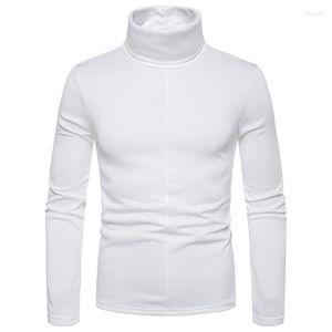 Men's T Shirts White Velvet Turtleneck Shirt Men 2023 Autumn Winter Slim Fit Long Sleeve T-shirt Hipster Casual Camiseta Masculina