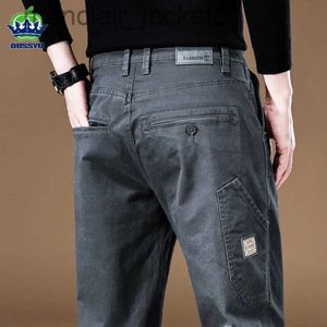 Herrbyxor oussyu Brand Clothing 2023 New Men's Cargo Pants 97%Cotton Solid Color Work Wear Casual Pant Wide Korean Jogger Trousers Male J231006