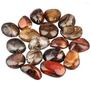 Jewelry Pouches TUMBEELLUWA Pebble Natural Banded Agate Palm Stone Worry Polished Irregular Mineral Specimen Decoration