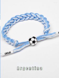 Charm-Armbänder Fußballstar gewebtes Armband Portugal Brasilien Frankreich 2023 Souvenir Herren Manschette Boho