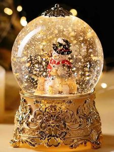 Julleksak levererar julafton julafton gammal man rund snöboll musiklåda kristall boll musiklåda nattljus snö barn födelsedagspresent yq231006