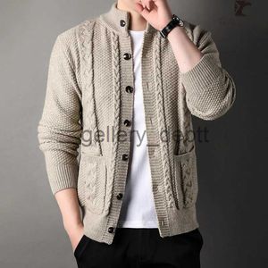 Męskie swetry luksusowe męskie swetra swetra Klasyczna kruche dzianinowe kurtka mody J231006