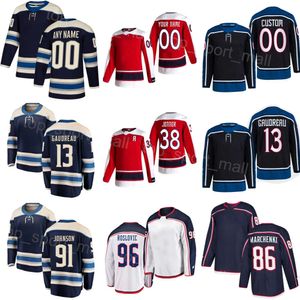 Men Kids Women Hockey 11 Adam Fantilli Jerseys 13 Johnny Gaudreau 29 Patrik Laine 38 Boone Jenner 96 Jack Roslovic 91 Kent Johnson 86 Kirill Marchenko Reverse Retro