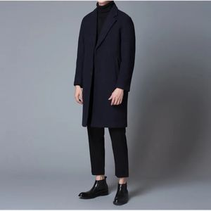 Misturas de lã masculina mrmt 2023 marca casaco de lã masculino casual longo casaco masculino fino cor sólida terno blusão homem outerwear roupas sobretudo 231005