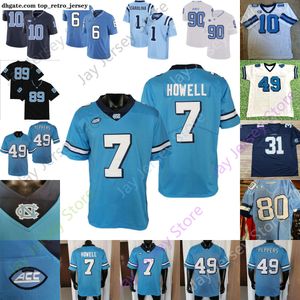 American Wear North Carolina Football Jersey NCAA College Lawrence Taylor Julius Peppers Sam Howell Drake Maye Omarion Hampton Elijah Green Gr