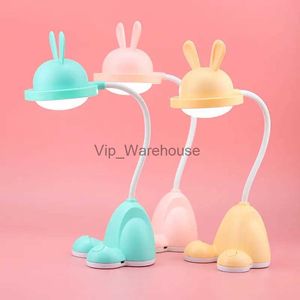 Table Lamps LED Rabbit Table Lamp Eye Protection Desk Lamp Bunny Night Lights USB Chargable for Studying Bedroom Living Room Decoration Kids YQ231006