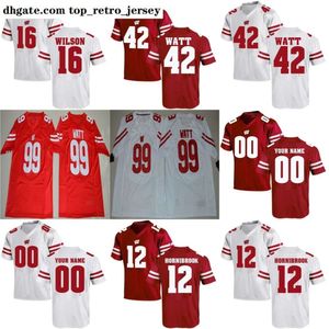 American Wear Wisconsin Badgers College Football Maglie 67 Jon Dietzen 2017 NUOVO Rosso Bianco Elite cucito personalizzato Uomo Donna Bambini Migliore qualità