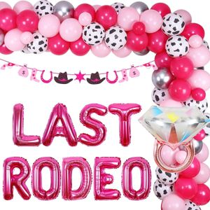 Altri articoli per feste per eventi Tema western Ultimo rodeo Decorazioni per addio al nubilato Kit ghirlanda di palloncini rosa Banner cowgirl per la sposa futura addio al nubilato 231005