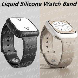 Cinturini per orologi Cinturini di design WatBand per Apple Watseries 8 9 5 6 7 iwatbands 4445Strap Sostituzione Link Sport Silicone liquido goffratura 3D modello concavo