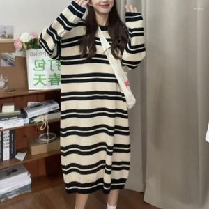 Frauen Pullover Pullover Frau Herbst/winter Stricken Wolle Streifen Koreanischen Stil Oansatz Lange Lose frau Drop Verkauf RZ1516