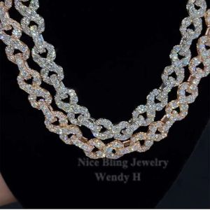 Ювелирное ожерелье в стиле хип-хоп на заказ Iced Out Diamond S925 Silver Forever 8 Gold Moissanite Chain Design для мужчин