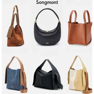 Hot Songmont Bag Luna Handle Purse Clutch Basket Song Handväska Bucket Bags Designer Underarm Hobo Axillary Luxury Large Totes Half Moon Leather