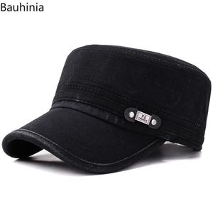 Casual Men'S Flat Top Hat Outdoor Sun Hats Old Washed Military Cap Simply Women'S Atlantis Cuba Wide Brim242F