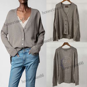 23aw zadig tröja ny designer ull tröja mode stickad ny zadig voltaire topp stickad breasted v-heck cardigan het diamant kashmir tröja avslappnad