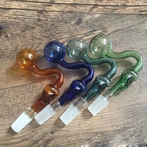 Bent Kafatası Cam Yağ Brülör Borusu 10mm 14mm 18mm Erkek Kadın Eklem Sigara Banger Tip Yağı Boru Dab teçhizat suyu Bong En Ucuz