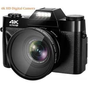 Kamery 4K HD aparaty cyfrowe Vlogowanie kamery dla kamery internetowej Wi -Fi szeroki kąt 16x Zoom 48mp Pography 3 -calowy ekran klapka 231006
