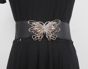Ремни женские подиумная мода бабочка из искусственной кожи эластичные пояса женское платье корсеты украшение на пояс широкий ремень R1807