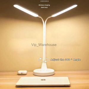 테이블 램프 Stepless Dimming Table Lamp LED 무선 충전 데스크 램프 다기능 읽기 조명 야간 램프 YQ231006