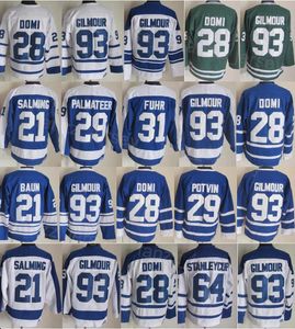 Man Vintage Hockey 29 Mike Palmateer Jersey Retro 21 Borje Salming 64 Stanleycup 29 Felix Potvin 93 Doug Gilmour 75th Anniversary Pension Classic CCM Embroidery