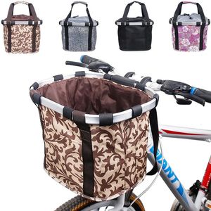 Cestos sacos bicicleta frente cesta bicicleta pequeno cão de estimação transportar bolsa dobrável mtb ciclismo guiador tubo saco bicicleta ciclismo acessórios 3kg carga 231005