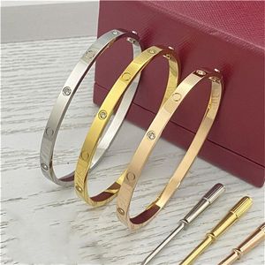 Ouro braclet titânio aço feminino homens amor parafusos pulseira pulseiras prata rosa parafuso chave de fenda prego pulseira designer cou284t