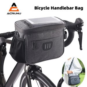 Panniers Bags Bike Insulated Handlebar Bag MTB Phone Holder with Touch Screen Strap Front Pack Steering Wheel Bag 5L Capacity Cycling Basket 231005