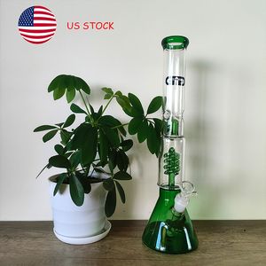 Bong premium con bicchiere in borosilicato con accenti verdi - Giunto da 18,8 mm - Migliora la tua esperienza di fumo