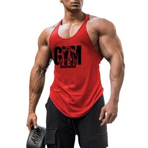 Verão y voltar ginásio stringer tanque superior dos homens roupas de algodão musculação sem mangas camisa fitness colete muscular singlets treino tanque 22283j