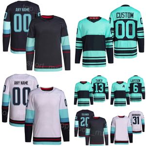 Team Hockey 21 Alex Wennberg Jersey 31 Philipp Grubauer 13 Brandon Tanev 4 Justin Schultz 6 Adam Larsson 20 Eeli Tolvanen 28 Eduard Sale Navy White Man Woman Youth