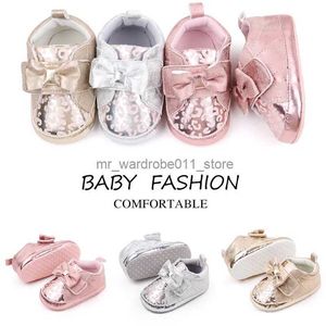 Primi camminatori Scarpe da bambina appena nate Fiocco lucido Scarpe da bambino per bambini con suola morbida Scarpe da principessa traspiranti con suola morbida Ragazze Zapatos Para Bebe Q231006