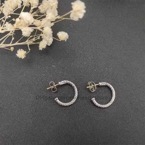 fashion earrings shipping Gold bijoux designer luxury woman jewelry free earring Hook Twisted Wire Buckle Earrings in Sterling Silver with 14k Yellow Plated TLPH