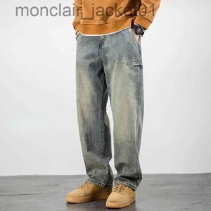 Men's Jeans Stretch Men's Jeans Washed Motorcycle Trousers Vintage Man Cowboy Pants Punk Loose Straight Retro Baggy Designer Casual Goth Xs J231006