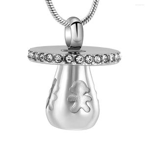Anhänger Halsketten Baby-Fütterung Nippel Memorial Halskette zu öffnende Edelstahl Feuerbestattung Urne Schmuck für Asche Andenken mit Kristall