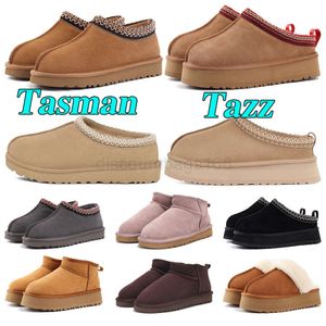Tazz Slipper Tasman Slippers boots for women ultra mini ugge tasman platform Black Chestnut Red Designer Boots Fur mustard seed Booties fluffy furhS