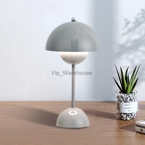 Table Lamps Modern Night Light Rechargeable LED Mushroom Lamp Half Circle Shape Dimmable for Bedroom Restaurant Cafe YQ231006