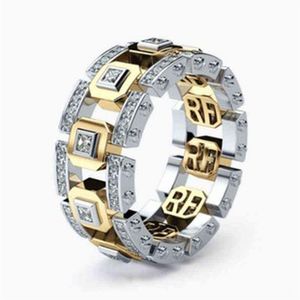 Punk Hiphop Serie Anello da uomo Fascia Cothic Geometry Men Square Crystal Regali alla moda Gadget per gentiluomo Donna Jewelry2514