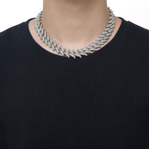 15mm kubansk länkkedjor halsband mode hiphop smycken för kvinnor män bling is ut full strass rappare halsband krage329w