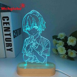 Tischlampen Anime Holz Led 3D Licht für Kinder Schlafzimmer Dekoration Nachtlicht Manga Geschenke Zimmer Dekor Tisch Nacht Lampe Dropship YQ231006