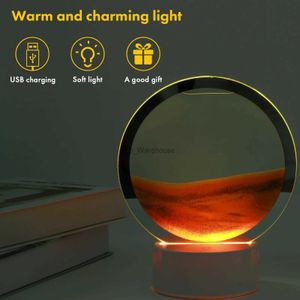 Table Lamps Sand Painting Night Light 16 Colors Bedside Quicksand Lamps with Remote Deep Sea Sandscape Lights for Bedroom Table Ornament YQ231006